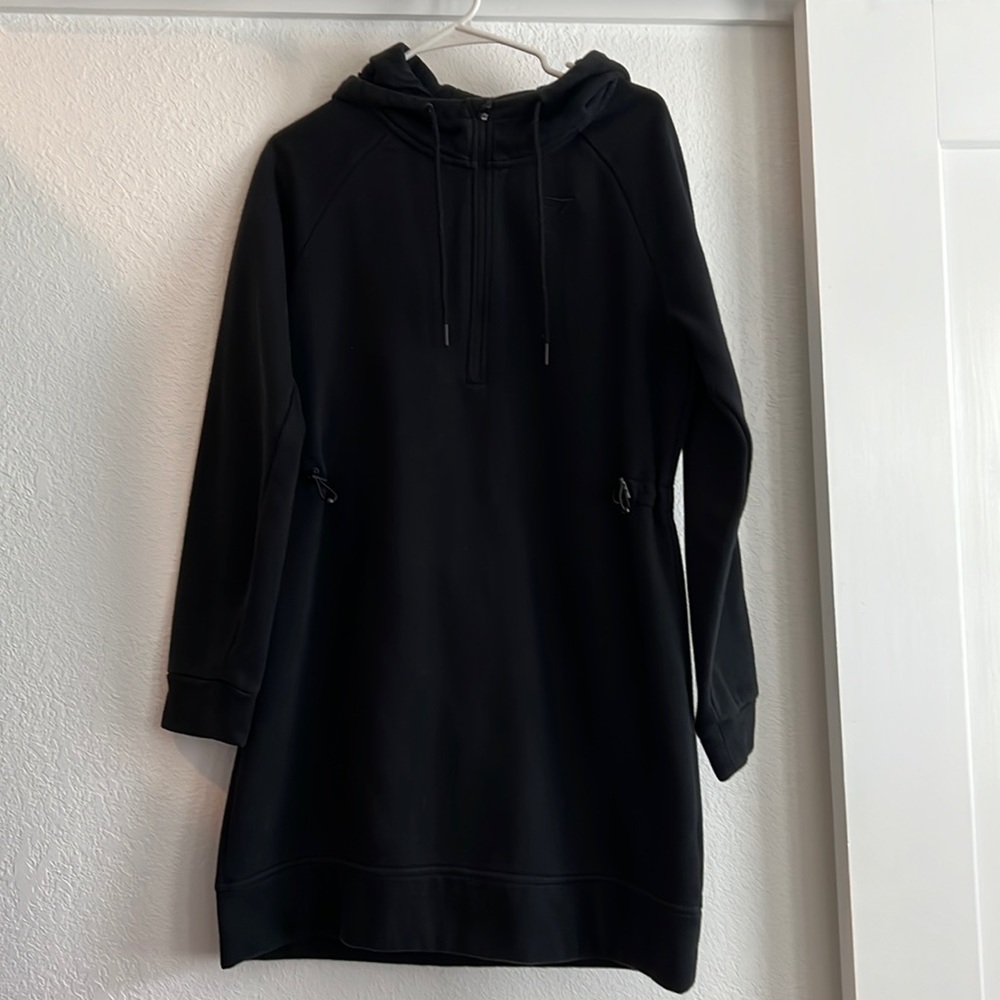 GymShark Black Hooded Sweatshirt Dress Hoodie Size Large
